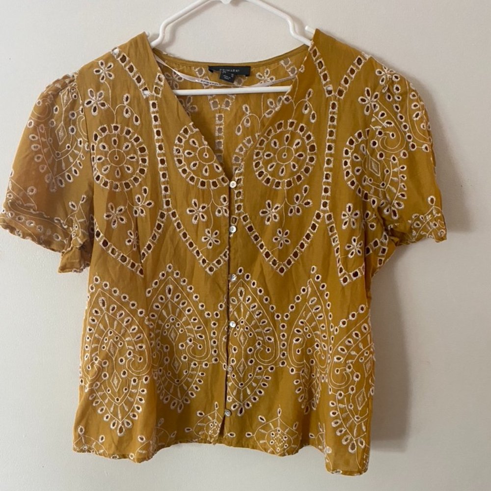 Primark Gold Eyelet Top